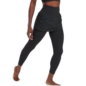 Athleta Black Elation 2 in 1 7/8 Tight Leggings Pants Skirt Womens Size XS black
